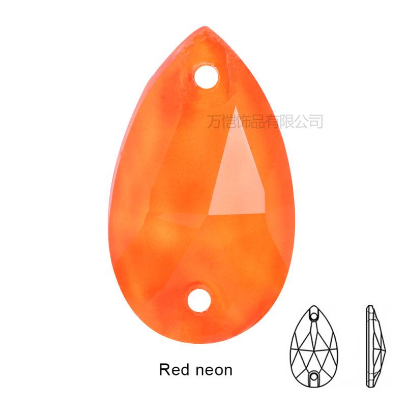 Неоновое стекло Ручная дрель для швов Оранжевый флуоресцентный, капля воды Специальная форма Спутник Плоское дно Двойное отверстие Ручная дрель для швов Камень DIY Ювелирные аксессуары