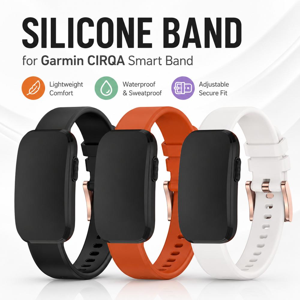 Adjustable Silicone Strap Replacement Wristband Watch Band for Garmin CIRQA Smart Band Accessories