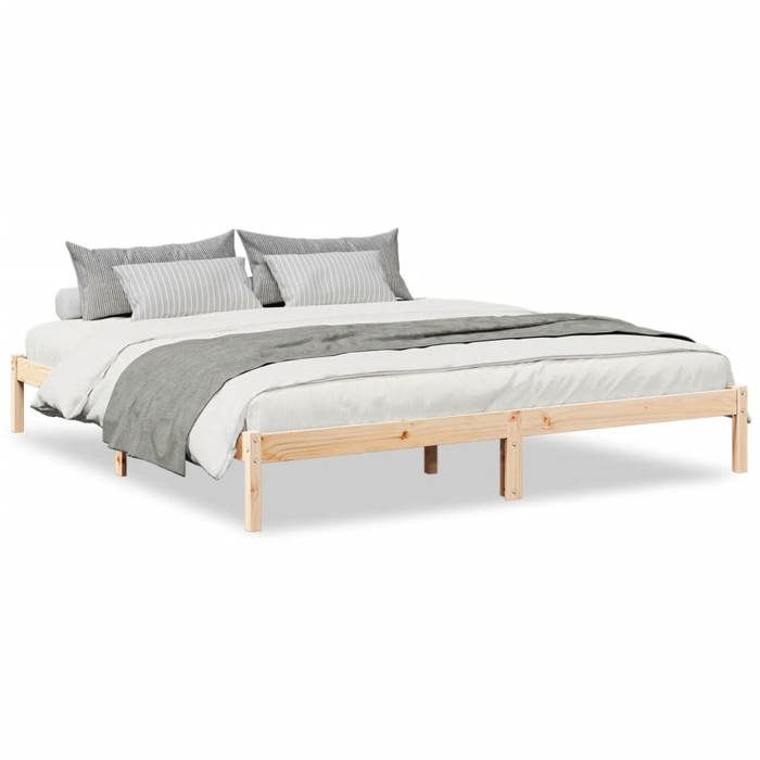 VidaXL Cadre de lit extra long sans matelas 180x210 cm bois massif pin, lit, meuble de chambre, lit en bois, lit double, 852410