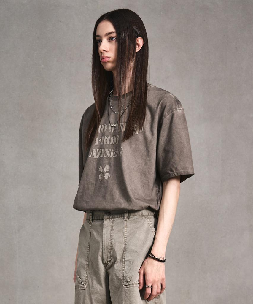 LMOOD Luna Половина футболки, окрашенная garment-dye, бежевая