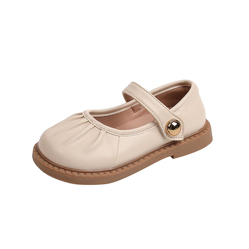 Spring Autumn Girls' Flat Shoes Fold Kids Leather Shoe School Solid Color Causal Children Princess Shoes Fashion Versatile New
