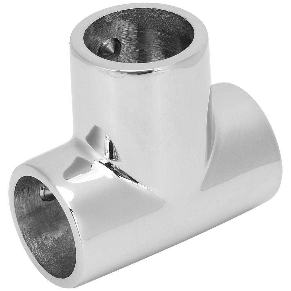 Polished Boat Handrail Tee Marine Pipe Connectors Marine Yacht Boat Deck Railing
