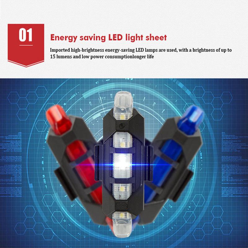 Перезаряжаемый USB светодиодный задний фонарь для велосипеда, предупреждение о безопасности горного велосипеда, передние и задние мигающие фонари, аксессуары для ночной езды