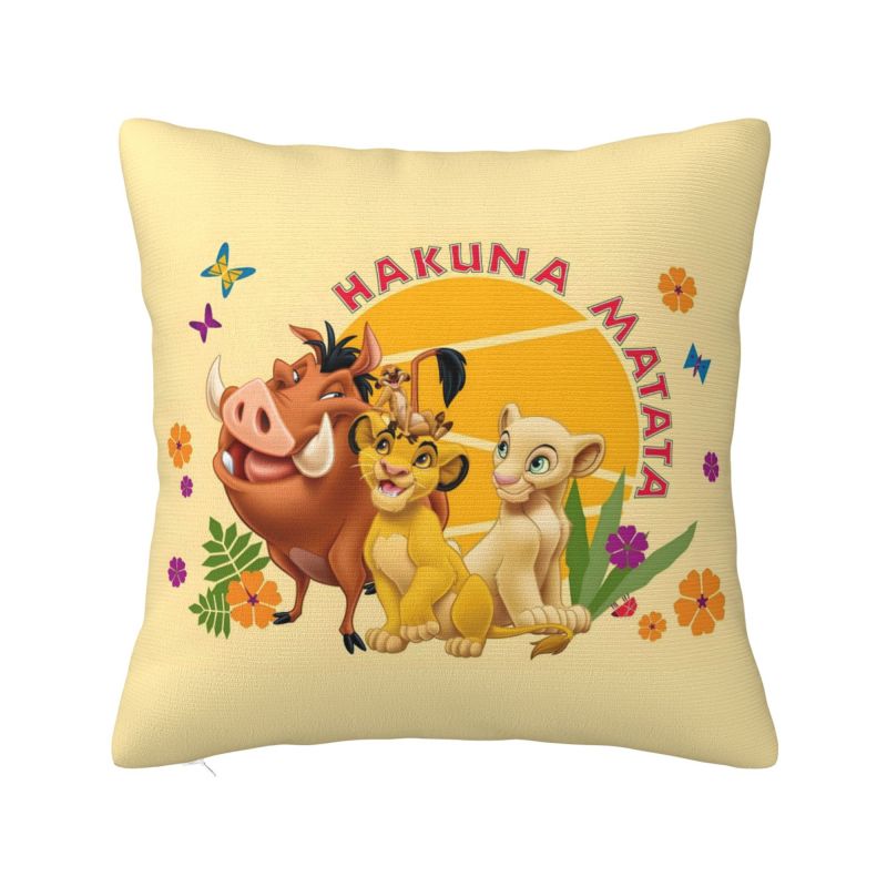 Custom Disney The Lion King Cartoon Pillow Case 45x45cm for Living Room Anime Kawaii Luxury Cushion Cover Velvet Pillowcase