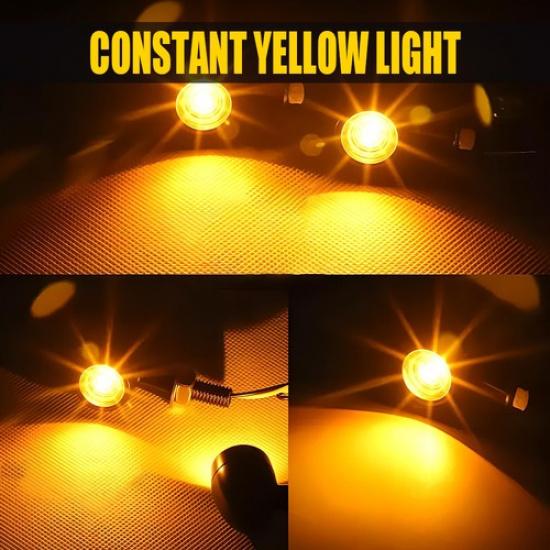2410 LED Turn Signal Light Fairing Motorcycle W/8Mm Holes 2PCS Chrome Amber Lamp