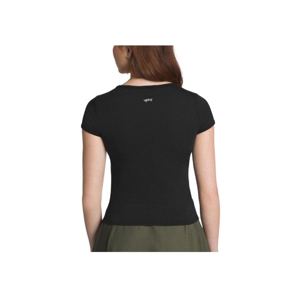 Vans Solid Color Slim Fit Crew Neck Short Sleeve T-Shirt Women Tops Black VN000HM0BLK1