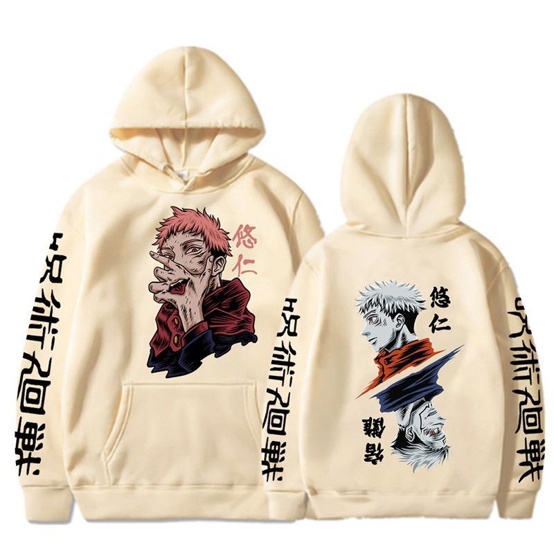 Jujutsu Kaisen Итадори Юдзи Досуговое худи студенческое большого размера флисовое худи с капюшоном Двусторонняя графическая печать