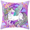 Nordic Unicorn Printed Peach Leather Velvet Pillowcase Cute Pink Horse Rainbow Cartoon Sofa Pillowcase