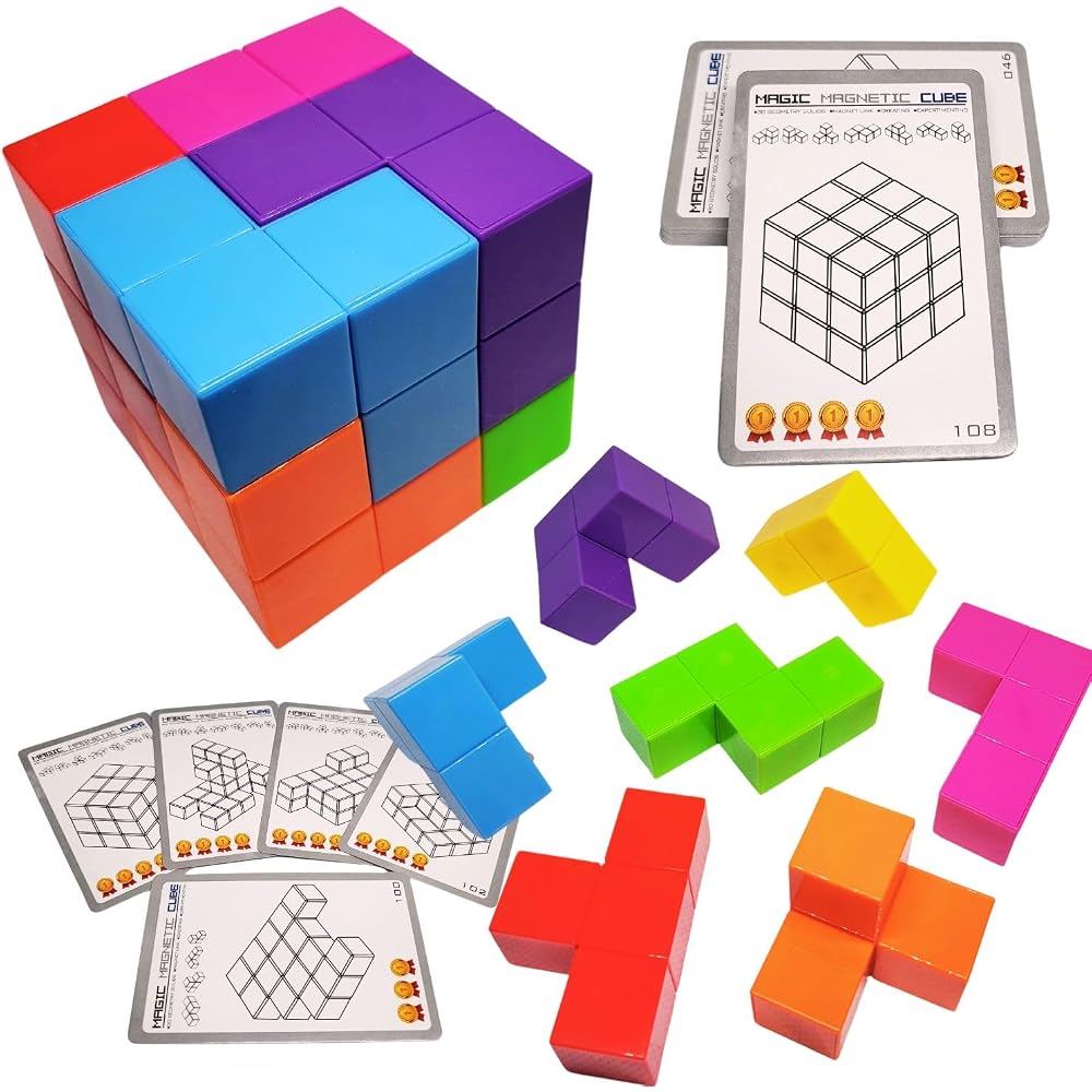 (XINBIDA) MAGCUBE Магкуб Магнитные кубики Тетрис Образовательные игрушки 3D Пазл (Набор из 2)