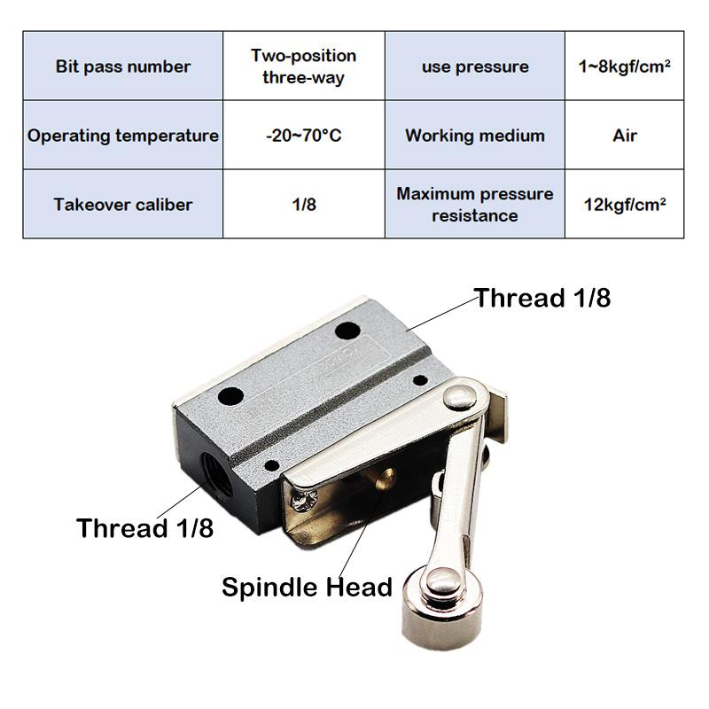 1PCS Push Button Pneumatic Mechanical Valve MOV-01 MOV-02 MOV-03 MOV-03A Manual Valve Air Switch Control Valve Momentary