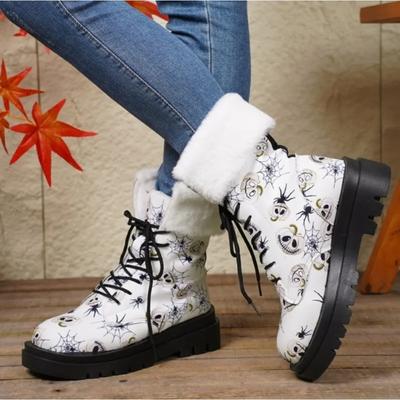 Мода 2024 года, новые зимние женские сапоги на толстой подошве, зимние китайские ботильоны на квадратном каблуке, уличные женские туфли с перекрестными ремешками и шнуровкой, размер 36-43