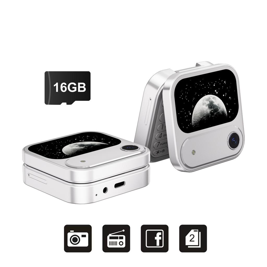 I17 Air Mini Складной мобильный телефон 2G GSM 1,77-дюймовый дисплей Магический голос Быстрый набор FM-радио 2 SIM-карты Маленькие квадратные мобильные телефоны