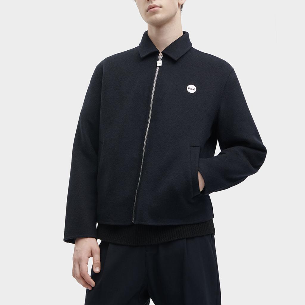 Fila X ETUDES Коллаборация Однотонная Куртка-поло с воротником-стойкой Мужские куртки Легендарно-синий F11M346702F-NV