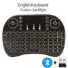 Bluetooth 2.4G Цветная подсветка Русская Испанская Аэромышь Пульт с Тачпадом для Android TV Box ПК I8 Мини Беспроводная Клавиатура