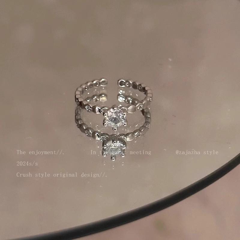 Комплект колец Love с корейским цирконием — роскошные простые кольца для универсального стиля