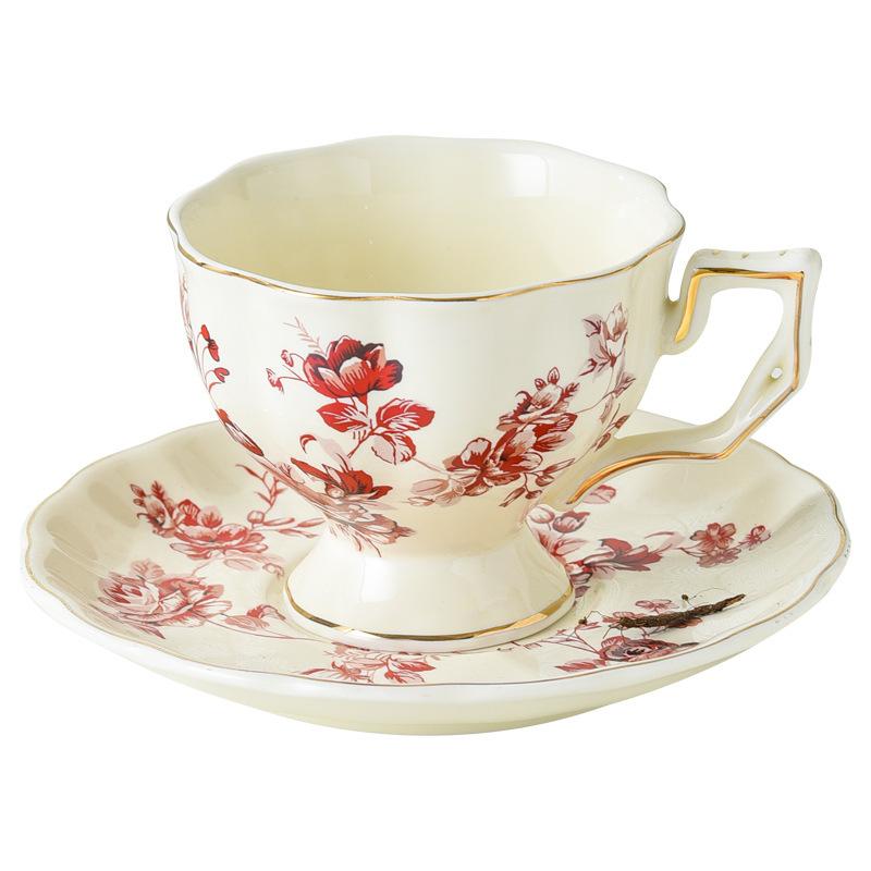 Винтажная Пномпеньская французская керамическая чашка для послеобеденного чая и кофе с цветком