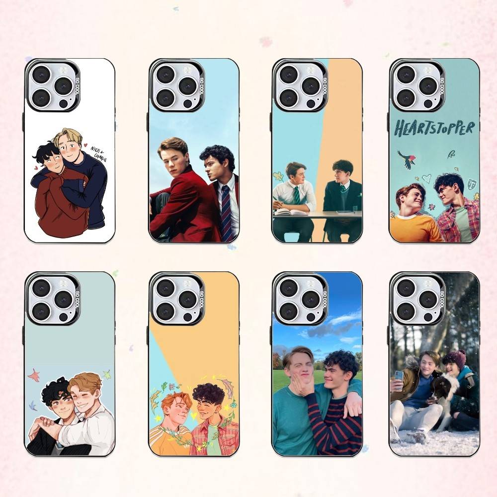 W-Теплый Новый H-Сердцеед Фильм Чехол для Телефона Для iPhone17,16,15,14,13,12,11 Plus,Pro Max Цветной Посеребренный Внутренний Чехол