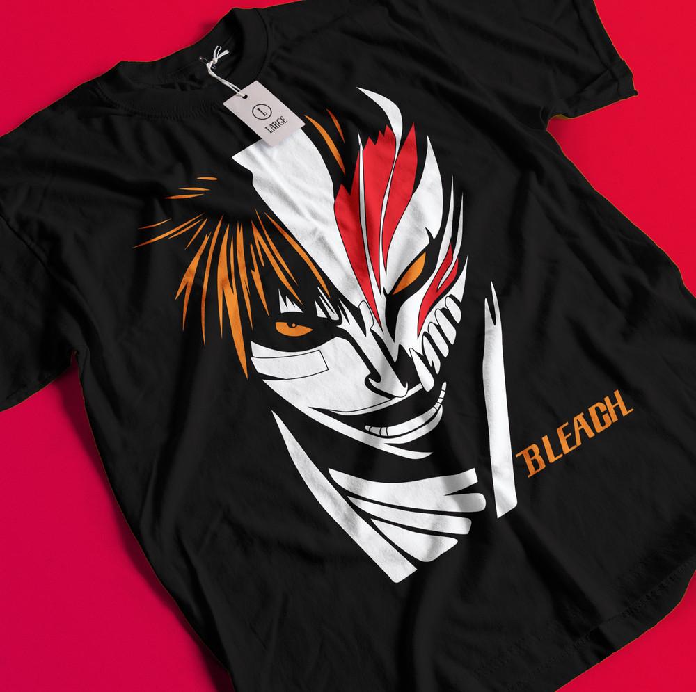 Футболка с изображением аниме Bleach, футболка с банкаем Ичиго, футболка с Айзеном, футболка с Зараки и Кенпачи, футболка BB065