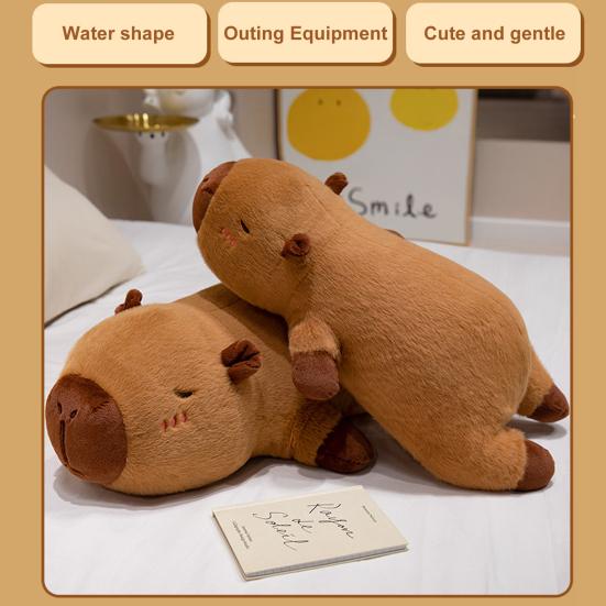 Плюшевая игрушка Мультяшное животное Капибара Форма Подушка с набивкой из ПП хлопка Обнимательный дизайн Успокаивающая плюшевая кукла