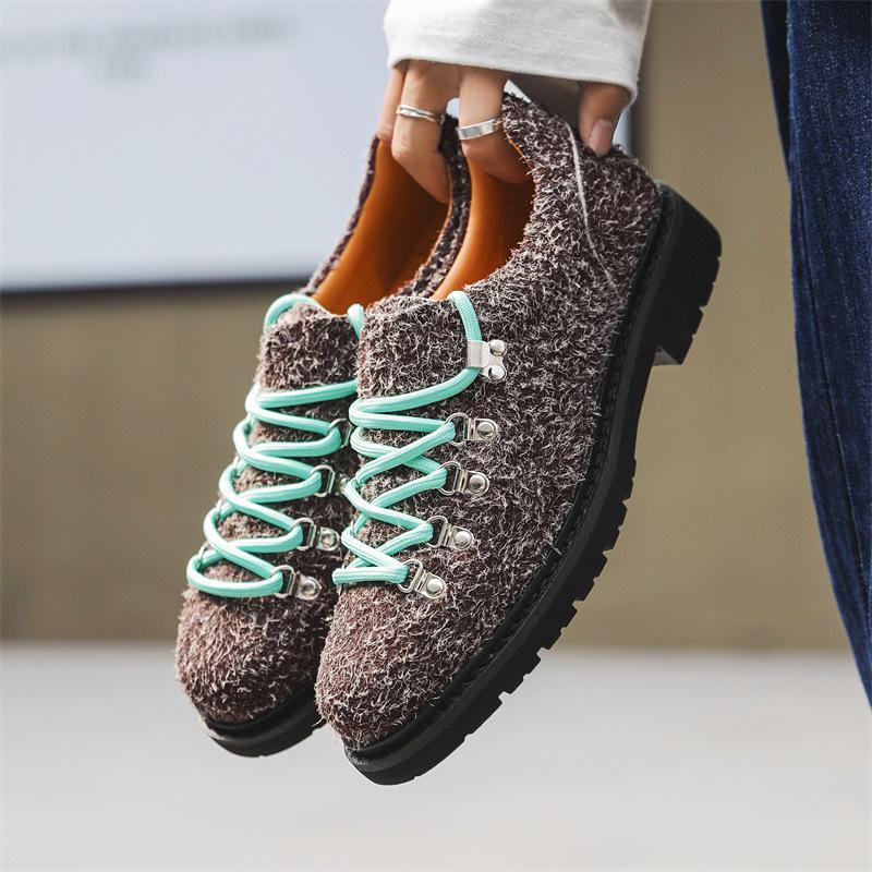 Fashion Mens Casual Leather Shoes Men Trendy Designer Style Derby Shoe Men's Lace-up Flats