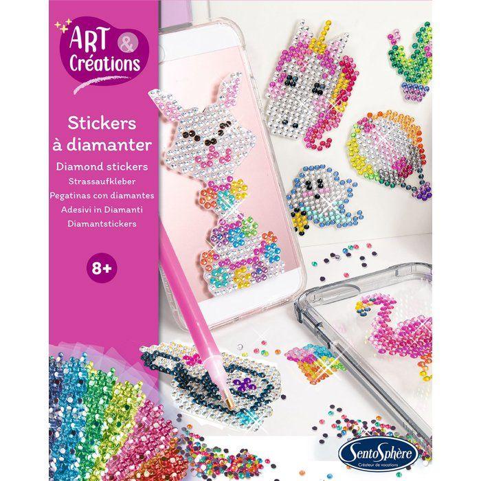 Strass Multicolore - SENTOSPHERE - Art & Créations - Stickers a diamanter - 15 stickers - Décorer ses accessoires - Des 8 ans