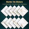 10pcs Gold and White Marble Tile Sticker Kitchen Backsplash Oil-proof Bathroom Waterproof Wall Decals Peel  Stick Art Wallpaper