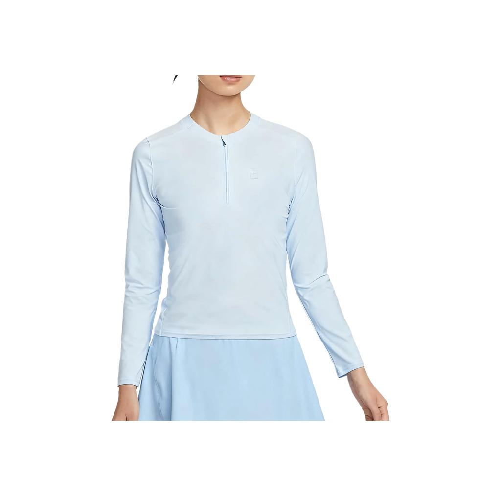 Nike Women's NikeCourt Dri-FIT Advantage Midlayer Long-Sleeve Top Celestine Blue FZ6738-441