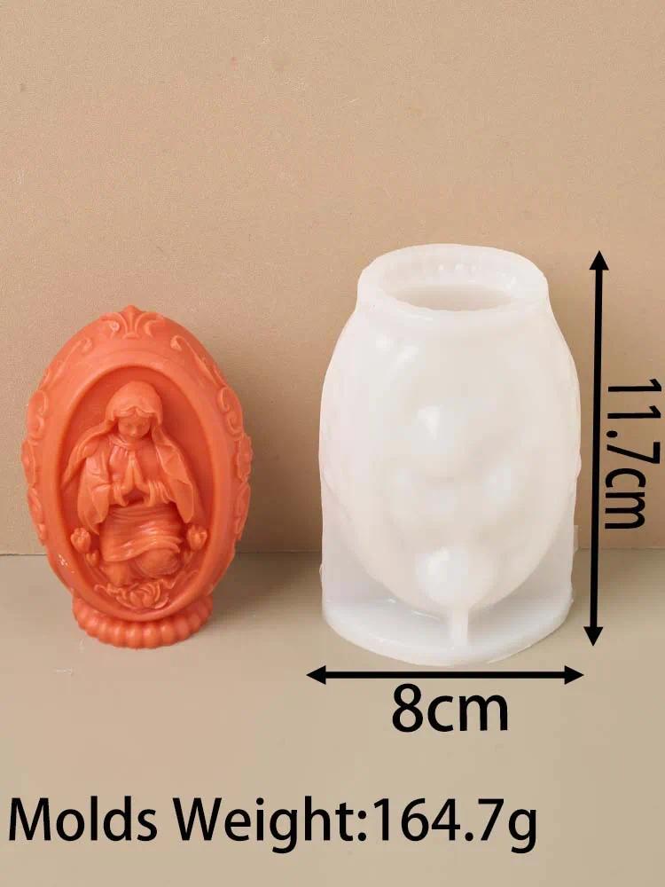 DIY 3D Иисус Яйцо Силиконовая форма для свечи Дева Мария Пасхальное яйцо Мыло ручной работы Формы из смолы Гипсовые поделки Литейные формы Домашний декор