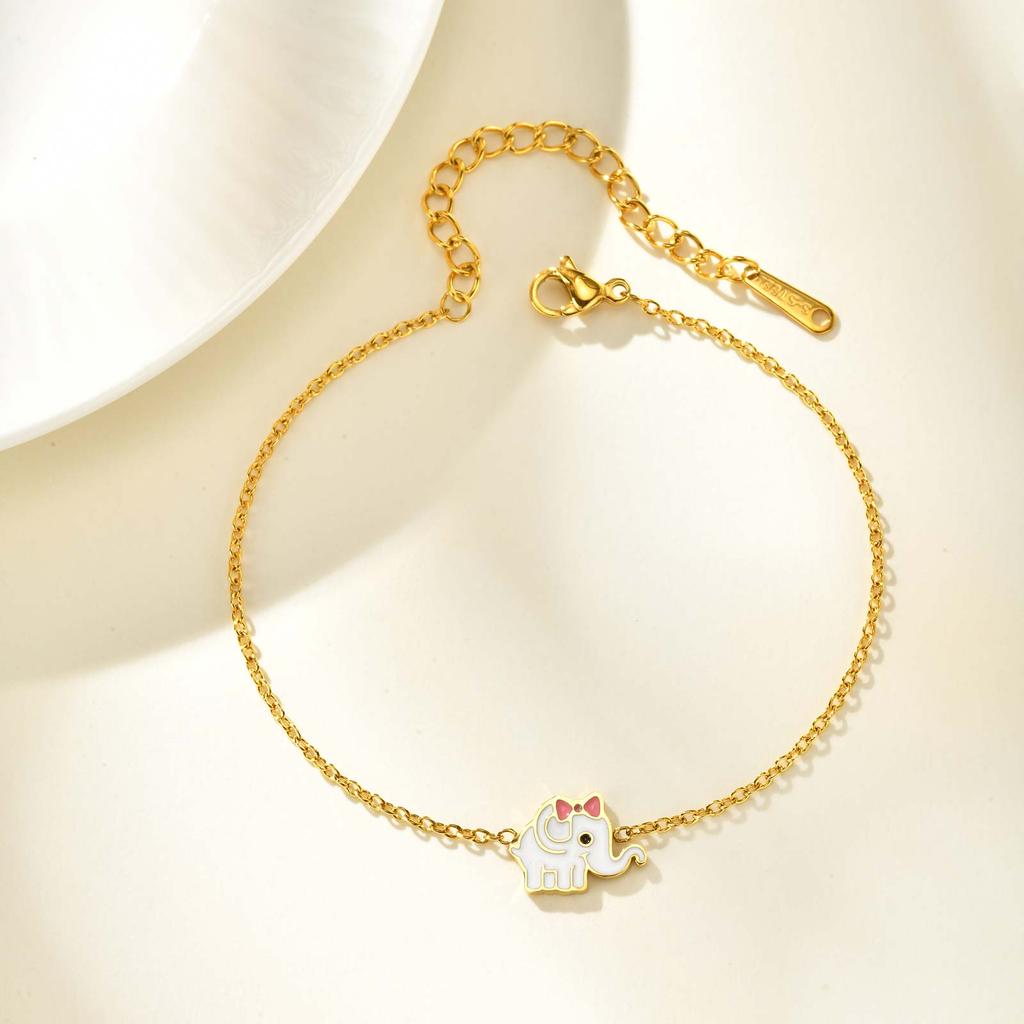 Cute Red Ladybug Charm Bracelets for Women Girls, Stainless Steel Animal Pendant Bracelets, Fashion Jewelry for Party Gift