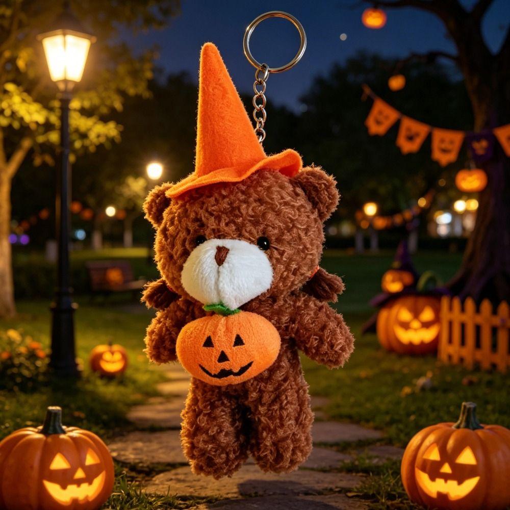 DIY Halloween Plush Pendant Kawaii Bear Plush Doll Little Bear Plush Keychain Phone Accessories