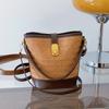 Vintage Fashion Woven Lock Handbag Women'S Versatile Shoulder Crossbody Bag Bucket Bag Women