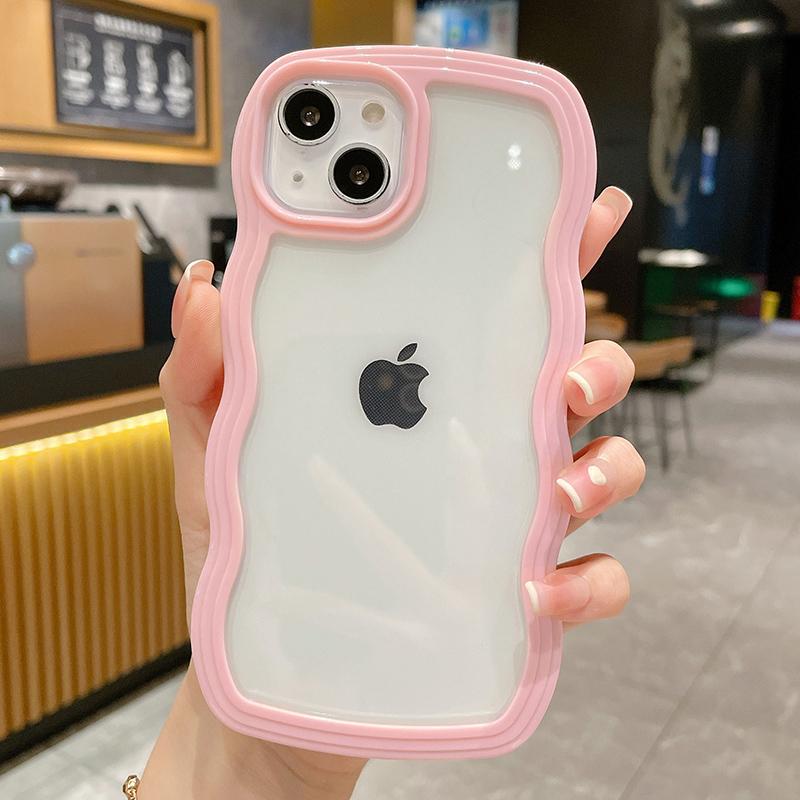 Милый прозрачный чехол-бампер с фигурной волной для Iphone 13 11 12 14 Plus Pro Max Xs Xr X противоударный прозрачный мягкий эстетический чехол Coque