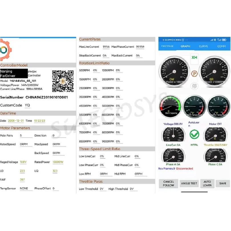 Новый! Fardriver ND72230 72V 230A Программируемый синусоидальный контроллер BLDC для электрического мотоцикла 1500 Вт-2000 Вт