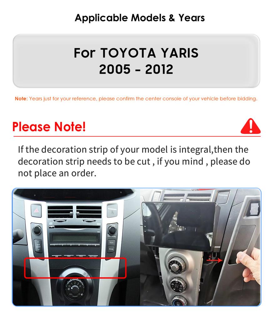 Автомобильный радио-мультимедийный видеоплеер для TOYOTA YARIS 2005-2012 Android 14 Интеллектуальные системы Carplay 4G BT DSP на базе Snapdragon 6115