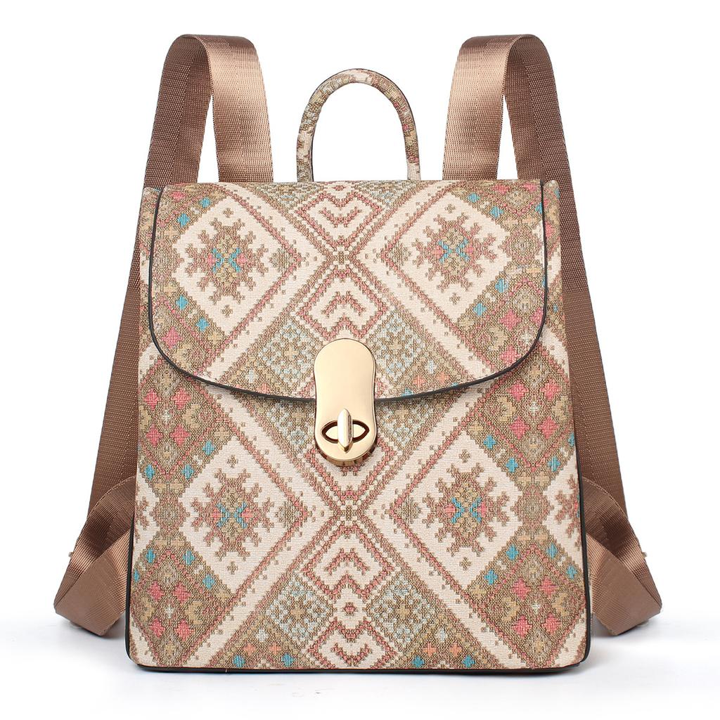 Женская новая этническая мода ретро клетчатый узор тренд высокое чувство мягкая прочная вместительная наплечная сумка-тоут рюкзаки