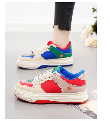 Новая женская обувь, туфли с сетчатыми цветными вставками, весенне-летняя обувь с плоской подошвой, женская повседневная обувь