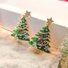2025 Creative Women's Colorful Diamond-Studded Christmas Tree Brooch and Earrings