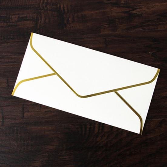 10 шт., конверт с золотой каймой, V-образный клапан, быстрая печать, винтажный роскошный офисный чек, письмо, рассылка, поздравление с днем ​​рождения, выпускной, свадебная вечеринка, приглашение