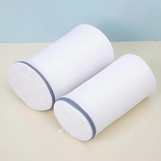 Стирка обуви Сумка на молнии Цилиндрическая форма Двухслойная Прочная сетка Стиральная машина Сеть для стирки обуви