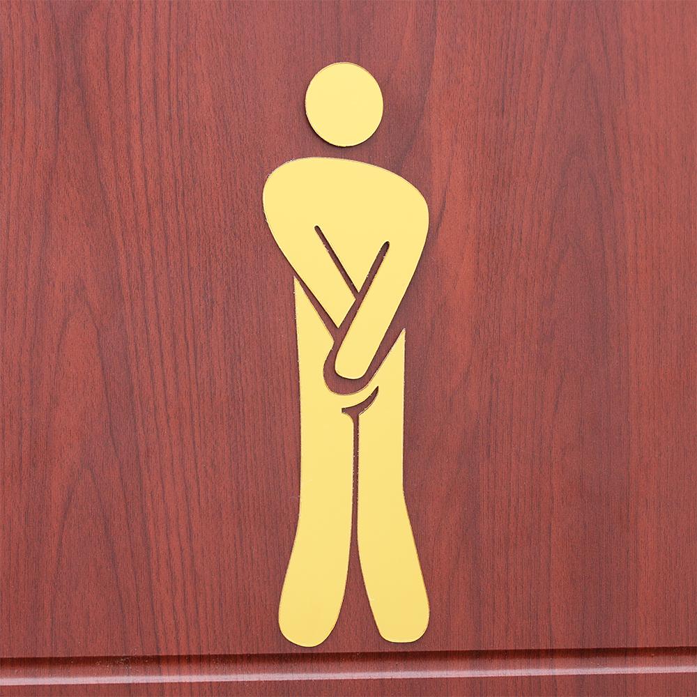 Removable 3D Toilet Entrance Sign Wall Stickers Funny Woman & Man WC Washroom Door Poster Mirror Surface Decal DIY Decor