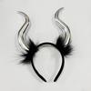 Halloween Devil Horns Plush Headband Cosplay Gothic Hair Hoop Dress Up Accessories Party Outfits Headband