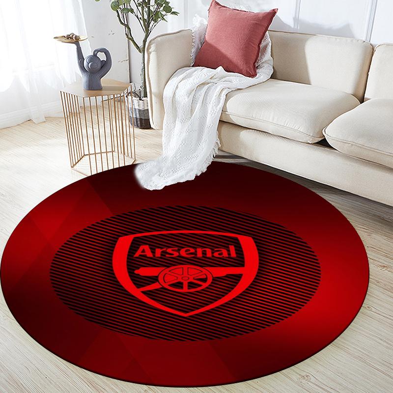 Arsenal pattern round rug,Carpet Rug for Living Room Bedroom Playroom ,Non-slip Floor Mat,Holiday Gifts and Birthday Gifts.