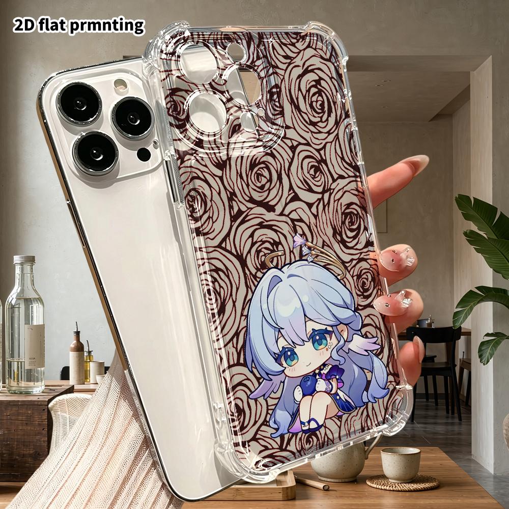 Чехол для телефона: 2D плоский дизайн, подходит для iPhone 18 17 16 15 14 13 Pro, прозрачный с защитой углов, малина, рождественский и хэллоуинский подарок