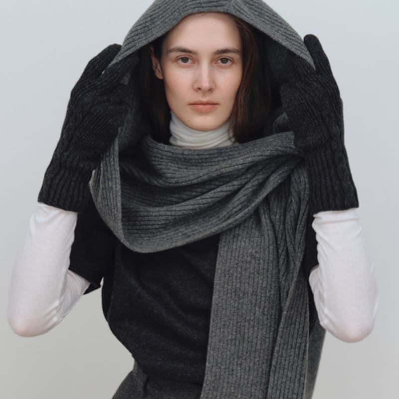 MOHAN TFW ШЕРСТЯНЫЕ ПЕРЧАТКИ С КАБЕЛЬНЫМ УЗОРОМ_3 ЦВЕТА