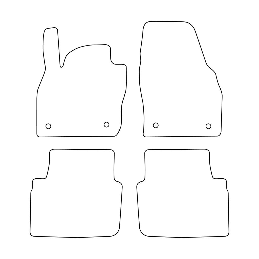 [Blm]Sk017 Black - Set Of Velour Floor Mats Suitable For Skoda Kamiq 2019- - Black Trim