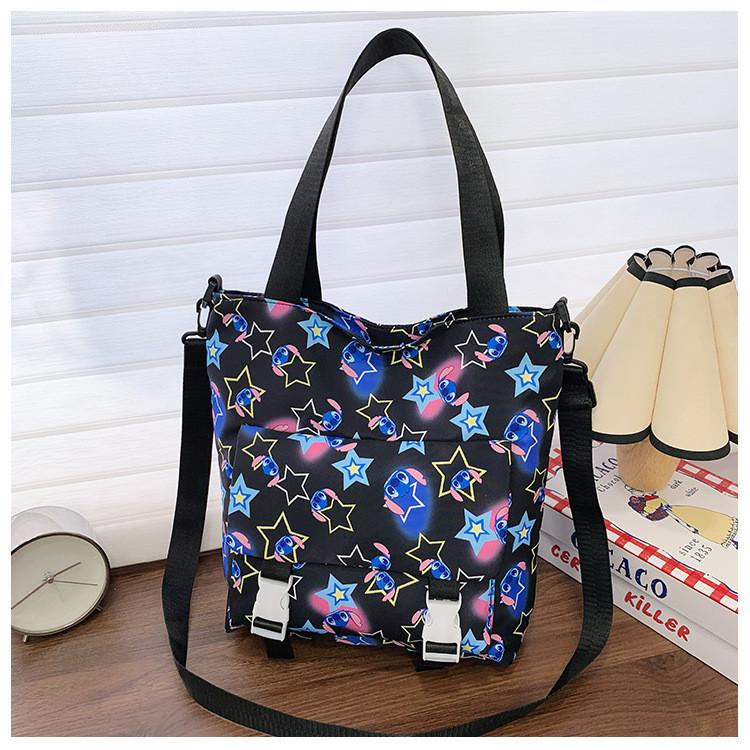 Lilo Stitch Girls School Bag With Nylon Material Kid Casual Shoulder Pack For Daily Use