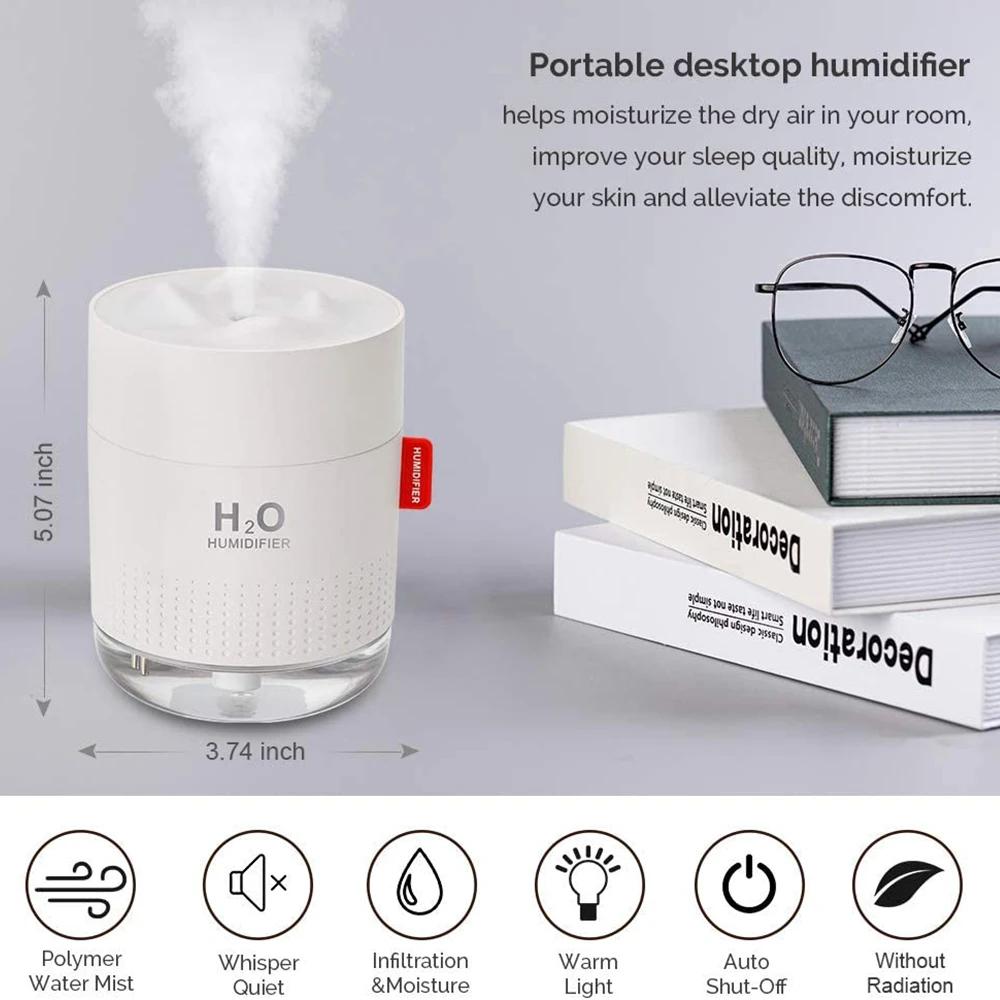 450 мл H2O увлажнитель воздуха портативный мини-USB ароматизатор с прохладным туманом для спальни, дома, автомобиля, очиститель растений, Humificador