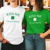 Kiss Me I'm Irish And Vaccinated Shamrock St. Patricks Day Gift Top TShirt T-237