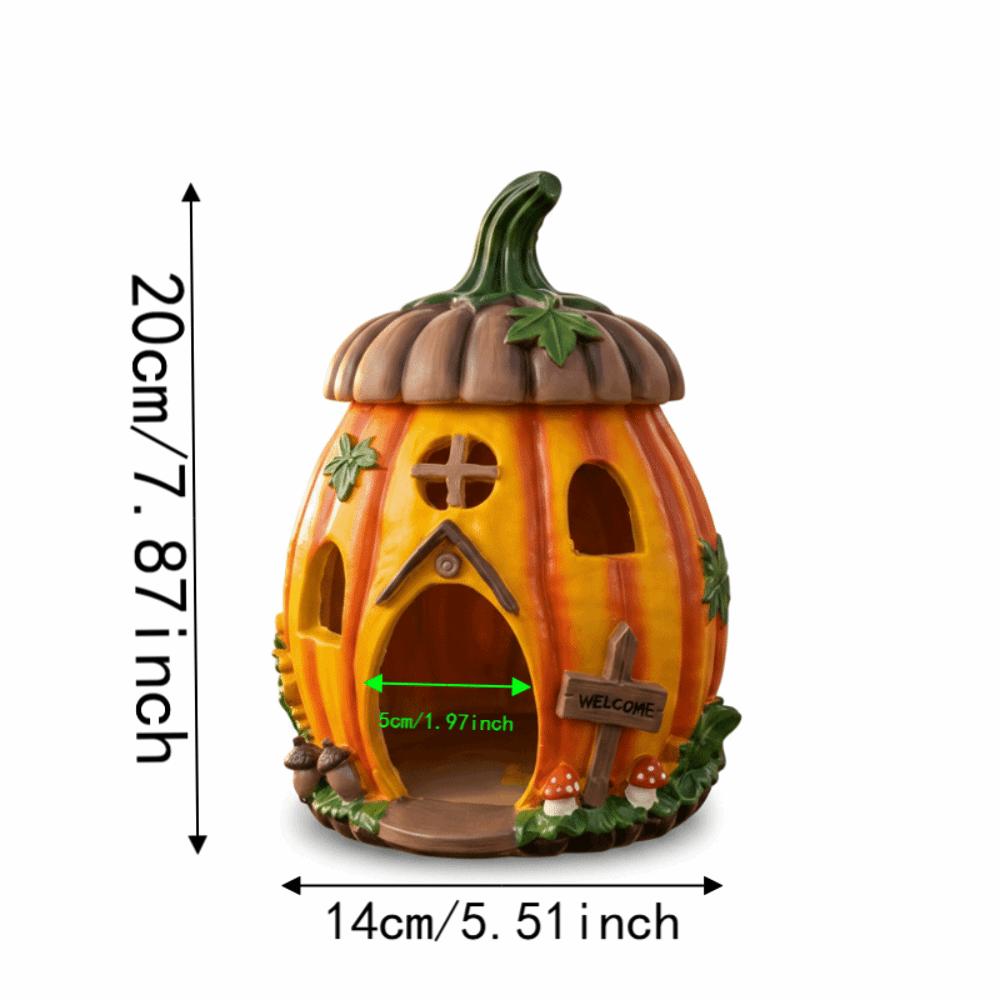 Vibrant Orange Pumpkin Bird House Waterproof Garden Bird Shelter Resin Birdhouse Nest Garden Patio