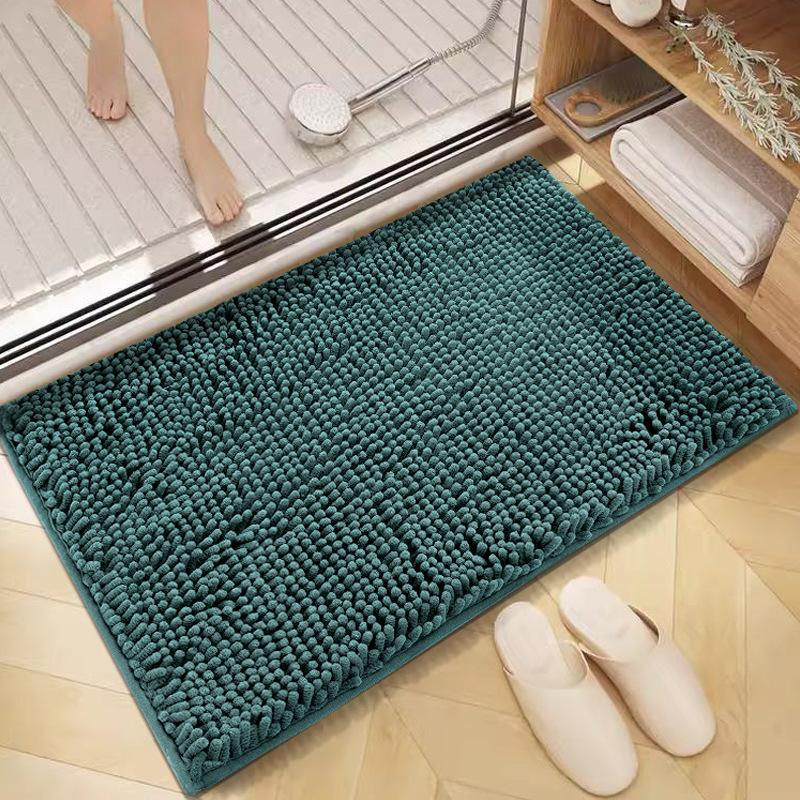Solid Color Bathroom Absorbent Chenille Floor Mat Bathroom Door Mat Bathroom Non-slip Mat Toilet Door Blanket
